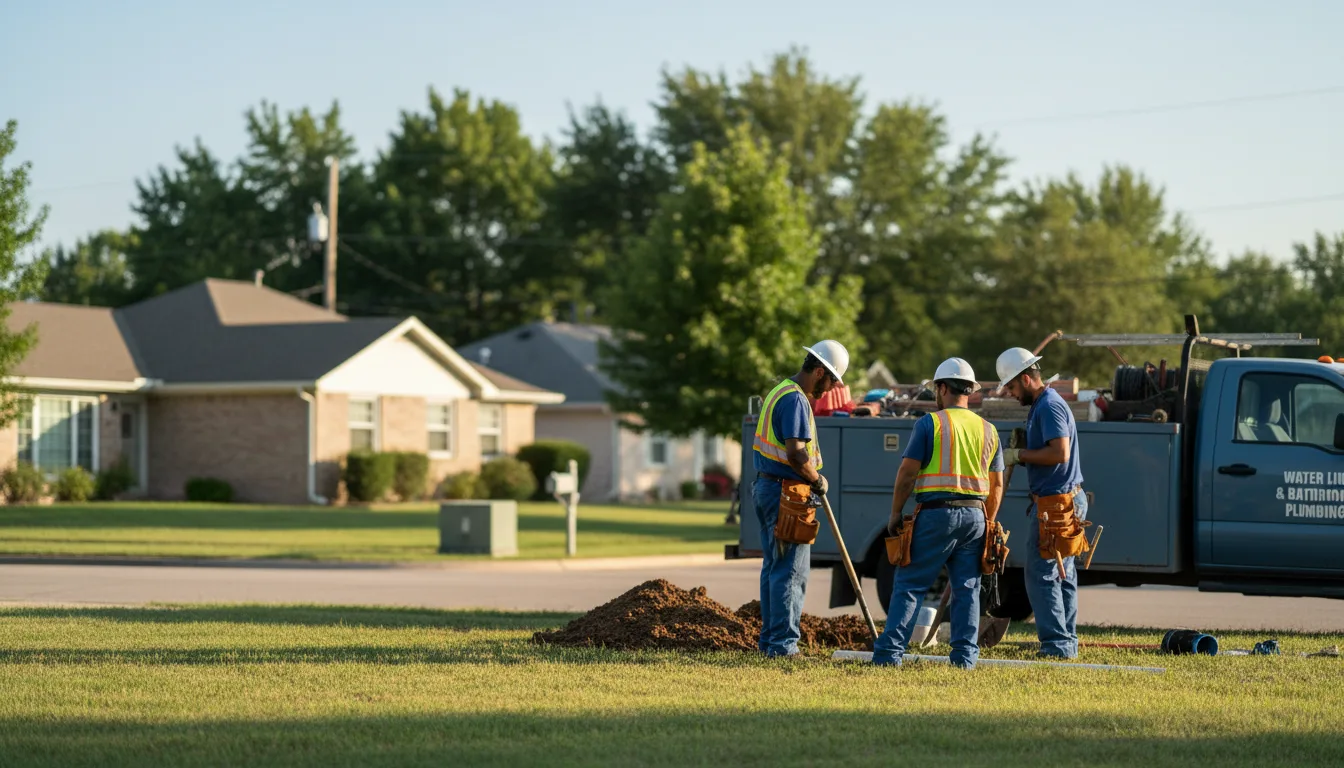 Residential water line and bathroom plumbing service in New Summerfield, TX